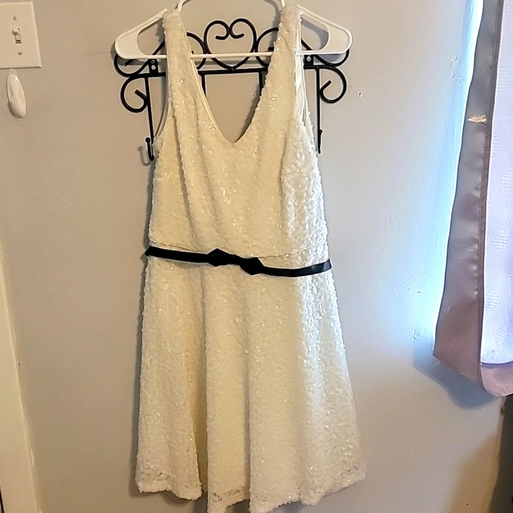White sequin dress